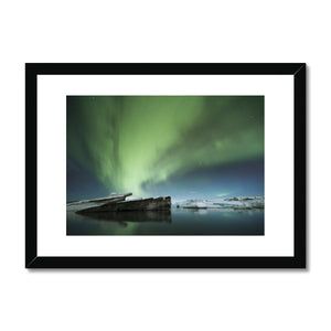 Aurora over Jokulsarlon // Framed Print